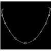 1.98 ctw Blue Sapphire and Diamond Necklace - 18KT White Gold
