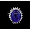 Image 2 : 13.98 ctw Tanzanite and Diamond Ring - 14KT White Gold