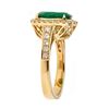 Image 2 : 3.00 ctw Emerald and Diamond Ring - 18KT Yellow Gold