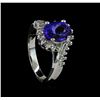 Image 4 : 3.60 ctw Tanzanite and Diamond Ring - 14KT White Gold