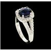 Image 4 : 1.1 ctw Sapphire and Diamond Ring - 14KT White Gold