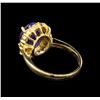 Image 3 : 14KT Yellow Gold 4.18 ctw Tanzanite and Diamond Ring