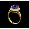 Image 4 : 14KT Yellow Gold 4.18 ctw Tanzanite and Diamond Ring