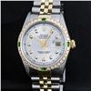 Image 1 : Rolex Two Tone Diamond and Emerald DateJust Men's Watch