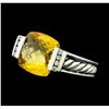 David Yurman 3.00 ctw Orange Citron and Diamond Ring - Sterling Silver