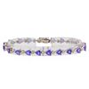 8.96 ctw Tanzanite and Diamond Bracelet - 18KT White Gold