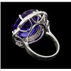 Image 3 : GIA Cert 25.82 ctw Tanzanite and Diamond Ring - 14KT White Gold