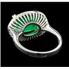 Image 3 : 5.95 ctw Emerald and Diamond Ring - 14KT White Gold