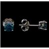 Image 2 : 14KT White Gold 0.86 ctw Fancy Blue Diamond Stud Earrings