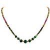 Image 1 : Emerald, Ruby and Sapphire Necklace