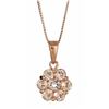 Image 1 : 0.16 ctw Morganite and Diamond Pendant - 10KT Rose Gold