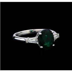 1.91 ctw Emerald and Diamond Ring - 14KT White Gold