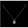 14KT White Gold 1.89 ctw Tanzanite and Diamond Pendant With Chain