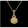 Image 1 : 14KT Yellow Gold 0.37 ctw Diamond Pendant With Chain