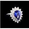 2.83 ctw Tanzanite and Diamond Ring - 14KT White Gold