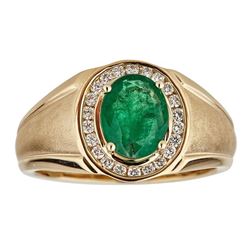 2.28 ctw Emerald and Diamond Ring - 14KT Yellow Gold