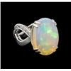 10.00 ctw Opal and Diamond Ring - 14KT White Gold