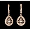 0.60 ctw Diamond Earrings - 14KT Rose Gold