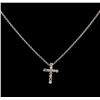 0.31 ctw Diamond Cross Pendant With Chain - 14KT White Gold