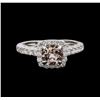 Image 2 : 0.77 ctw Morganite and Diamond Ring - 14KT White Gold