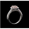 Image 4 : 0.77 ctw Morganite and Diamond Ring - 14KT White Gold