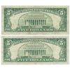 Image 2 : 1963 $5 Fine Red Seal Bill Lot of 2