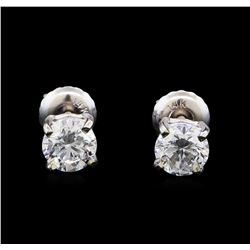 1.02 ctw Diamond Stud Earrings - 14KT White Gold