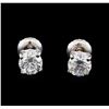 1.02 ctw Diamond Stud Earrings - 14KT White Gold