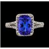 Image 2 : 2.26 ctw Tanzanite and Diamond Ring - 14KT White Gold