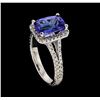 Image 4 : 2.26 ctw Tanzanite and Diamond Ring - 14KT White Gold