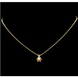 0.34 ctw Diamond Pendant With Chain - 18KT Yellow Gold