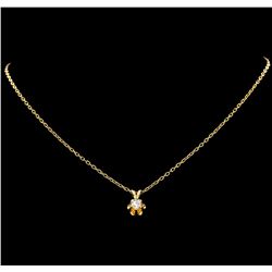 0.34 ctw Diamond Pendant With Chain - 18KT Yellow Gold