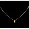 Image 1 : 0.34 ctw Diamond Pendant With Chain - 18KT Yellow Gold