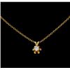 Image 2 : 0.34 ctw Diamond Pendant With Chain - 18KT Yellow Gold
