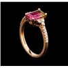 Image 4 : 1.39 ctw Tourmaline and Diamond Ring - 14KT Rose Gold