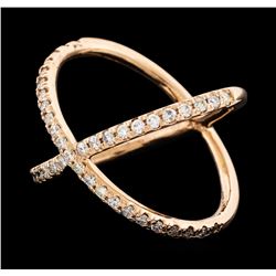 0.48 ctw Diamond X Ring - 14KT Rose Gold