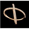 Image 4 : 0.48 ctw Diamond X Ring - 14KT Rose Gold