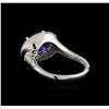 Image 3 : 4.36 ctw Tanzanite and Diamond Ring - 14KT White Gold