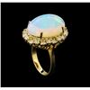 Image 4 : 16.90 ctw Opal and Diamond Ring - 14KT Yellow Gold