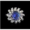 Image 2 : 14KT White Gold 3.36 ctw Tanzanite and Diamond Ring