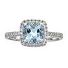 1.40 ctw Aquamarine and Diamond Ring - 14KT White Gold
