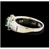 Image 3 : 0.38 ctw Emerald and Diamond Ring - Platinum