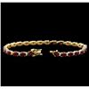 Image 3 : 11.35 ctw Ruby and Diamond Bracelet - 14KT Yellow Gold