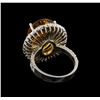 Image 3 : 14KT White Gold 11.62 ctw Citrine and Diamond Ring