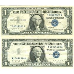 $1 XF/AV Silver Certificate Currency Lot of 2