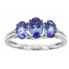 1.67 ctw Tanzanite and Diamond Ring - 10KT White Gold