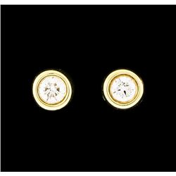 0.07 ctw Diamond Stud Earrings - 14KT Yellow Gold