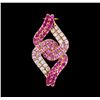 1.00 ctw Pink Sapphire and Diamond Pendant - 14KT Rose Gold