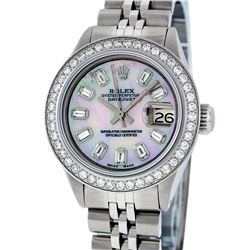 Rolex Stainless Steel Diamond DateJust Ladies Watch