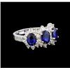 14KT White Gold 3.00 ctw Sapphire and Diamond Ring